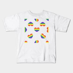 Rainbow flag LGBT symbol on heart Kids T-Shirt